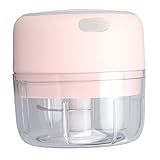 Fdit Elektrische Knoblauchmühle Effizienter Edelstahl Mini Zerkleinerer mit USB-Ladefunktion für die Zubereitung von Küchen, 100 ml Kapazität für Hobbyköche/Enthusiasten, Lebensmittelqualität Material