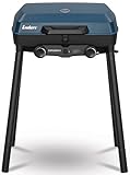 Enders Camping Gasgrill Explorer II, Grill-Thermometer, Grillen-, Kochen-, Backen Funktion, 2 Brenner Edelstahl, kleiner Balkon-Picknick-Grill, Aluguss-Grillwanne #2104, Blau