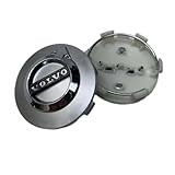 JPYDFI 4 Stück Auto Radkappen für Volvo C30 C40 C70 EX30 S40 S60 S80 S90 XC40 XC60 XC70 XC90 Rdesign, Wheel Caps Felgenkappen Nabenkappen Mittelabdeckungen Radnabenabdeckung,A-64mm