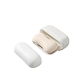 YKuzLx Reise-Seifenkoffer, tragbarer Seifenhalter mit abnehmbarer Drainageschicht für Zuhause, Badezimmer, Wandern, Camping, Outdoor (Weiß)