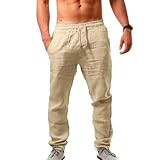 Cotton Hosen für Herren atmungsaktiv lässige Feste Hosen elastische Farbe Leinen Hosen Lederimitat Hose Damen Glänzend Mit Hose Damen