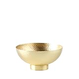 home&you - Dekoschale Baku, aus Eisen, Deko Wohnzimmer, Schmuckschale, Schlüsselschale, 30 x 30 x 14 cm, Metallschale, Dekoration, Goldene Schale - Gold