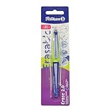 Pelikan Erase 2.0 - radierbarer ergonomischer Tintenroller - Blaue Tinte - für Rechts- und Linkshänder - unverformbare M-Spitze - Mine inklusive - Nachfüllbar