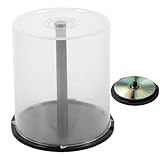 Generisch -DVD -Kuchenbox - 100 Disc Storage Case | Klarer Plastikspindel Organizer mit Deckel | Kompakter -DVD -Halter für Software, Filme, Musiksammlung, oder Büro -Backup -Discs