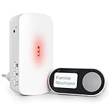 Elektrobock BZ39 Batterielose Funkklingel | Kabellose Türklingel mit kinetischem Sender & LED-Anzeige | 36 Melodien | IP44 wetterfest | 200 m Reichweite | Funkklingel für Haus & Wohnung