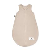 Julius Zöllner Musselin Sommerschlafsack sand, Größe 60 | aus weicher Musselin Baumwolle, sicher und schadstoffgepüft, ideal für warme Sommernächte