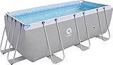 Avenli Pool 400 x 200 x 100 cm Frame Plus Stahlrahmen Aufstellpool ohne Pumpe grau Framepool grau rechteckig Swimming Schwimmbecken Ersatzpool