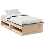 Eleganz Tagesbett ohne Matratze 75x190 cm aus Massivholz Kiefer – Langlebiges Kinderbett oder Gästebett für kleine Räume – Naturbelassen & stabil