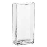 RGZFYH Vase Moderne Glasvase für Tulpen, 20 cm/25 cm hoch, dekorative Blumenvase, rechteckig, für Aquarium, Wohnzimmer, Esstisch, Büro, Heimdekoration, Hydrokulturbehälter Blumenvase