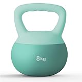 sogesfurniture Weiche Kettlebell 8 kg, Kugelhantel Weich, Bodenschonende Schwunghantel Kugelgewicht für Frauen Gewichtheben, Krafttraining Fitness Gymnastik, Grün
