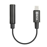 BOYA Lightning auf 3,5 mm Kopfhöreranschluss-Adapter, MFi TRRS Buchse Lightning auf Audio-Klinkenadapter, Audio kompatibel mit iPhone 13/12 Mini/12 Pro/11/11 Pro/11 Pro Max/SE/X XR XS 8 7