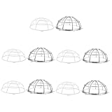 BAZEITFLOW 10 Feuerlöscher Sprinkler Schutzkappe Edelstahl Halbkugel Transparent Robuste Sprinklerabdeckung für Keller Garage Hotel Restaurants Rauchmelder Kompatibel