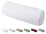 beties BasicSoft Nackenrollenhülle ca. 15x40 cm 100% Baumwolle Jersey Nackenrolle Nackenrollen-Bezug Nacken-Kissen - pur-weiß