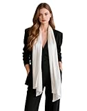 LA FERANI Damen Seidenschal 100% Seide Halstuch weiß Seidentuch 180x90cm Uni Farbe für Anzug formelle Anlässe Business Style Geschenk für Sie (Weiss)