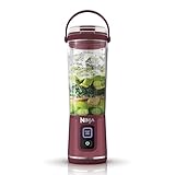 Ninja Blast Tragbarer Mixer / Blender / Smoothie Maker, 530ml Becher, Auslaufsicherer Deckel, Leistungsstarker Mini Standmixer, Kabellos & Wiederaufladbar, Zerkleinert Eis & Obst, Cranberry, BC151EUCR