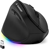 Bluestork - Ergonomische Vertikale Kabellose Maus 800-2400dpi 6 Tasten RGB - Maus Ergonomisch - Ergonomische Maus Kabellos - Vorbeugung Gegen Mausarm (rsi Syndrom) - Pc & Mac - für Linkshänder - 2024