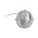 Teesieb aus 304 Edelstahl, praktische Kettenbefestigung für einfaches Aufbrühen (L)