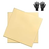 YELARXI Messingblechfolie befestigte Messingplatten, 15 x 15 cm, 8 Gauge (3 mm) Dicke, geeignet für Heimwerker, Handwerk, elektrische Reparatur, quadratisch, 2 Stück, Messing