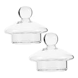 TOPBATHY 2 Stück Glasdeckel für Whiskey und Vodkagläser Breiter Transparenter Glasdeckel Passend für Brandy Snifter Cocktail und Teetassen Langlebiges Zubehör für Bar und Küche