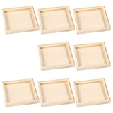 HONITANO 8 Stück Teiliges Quadratische Holztabletts Naturbelassene Puzzle-sortier Aufbewahrungstrays Würfel-Puzzles Stapelbare Leichte Organizer für Basteln Schule Reisen
