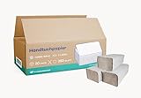 Inoverse 5000 Blatt Papierhandtücher - 25x23 cm ZZ-Falz - Grau, Falthandtücher, Paper Towels, Papiertücher für Spender, Einmalhandtücher, Handtuchpapier, (20 pc x 250 blatt)