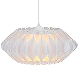 kwmobile DIY Puzzle Lampe Lampenschirm - Kronleuchter Design - 25cm - moderner Lampen Schirm rund für Hängelampe Pendelleuchte - Leuchten Schirm weiß