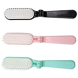 Beaupretty 3 Stück Faltbare Haarbürste Tragbare Reise Haarbürsten für Männer und Kompakte Kämme für Hause und Unterwegs Schwarz Blau