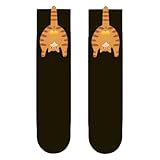 1/2/4 Paar Katzensocken mit Eiern Katzen Socken Damen Aus Baumwolle, Lustige Katzensocken Für Frauen Atmungsaktive Baumwollsocken Mit 3D Pompons Und Katzenmustern Geschenkideen Für Tierliebhaber