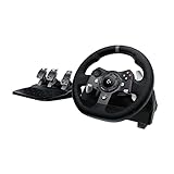 Logitech G920 Driving Force Gaming Rennlenkrad, Zweimotoriges Force Feedback, 900° Lenkbereich, Verstellbare Edelstahl Bodenpedale, für Xbox Series X|S, Xbox One/PC/Mac, UK-Stecker - Schwarz