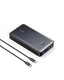 ANKER 537 Powerbank (PowerCore 24K für Laptop), 24.000mAh 65W, mobiles Ladegerät für MacBook Pro, Dell XPS, Microsoft Surface, iPad Pro, iPhone 13 Pro, iWatch Series 5 und mehr (Schwarz)