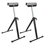 Aufun 2x Rollenbock, stufenlos höhenverstellbar, 68-107CM Rollbock, klappbar Rollenständer, bis 60 kg, Klappbock Werkstatt, mit Antirutschfüßen, Schwarz