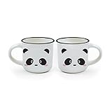 LEGAMI Espressotassen, Mehrfarbig, 5,5 x 5,5 x 5 cm Panda 5.5x5.5x5 cm Mehrfarbig, (2er Pack)