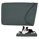 DUJUIKE 100% Wasserdichter Ersatzbezug für Hundebett, Ersatzbezug für Hundeunterlage, Abnehmbarer Hundematratzenbezug, Hundematratzeneinlage mit Reißverschluss (Dunkelgrau, S(76 x 51 x 10cm))