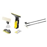 Kärcher Akku Fenstersauger WV 2 Premium Black Edition (35 min, 2x wechselbare Absaugdüsen - breit und schmal) & Verlängerungsset (für alle Kärcher WV und KV 4, ausziehbar von 0,6 bis 1,5 Meter)