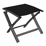 Grand patio Gartenhocker, Klapphocker aus Aluminium und Textilene, Wetterfest und leicht Trocknend, Sitzhocker Klappsessel für Balkon Terrasse (Schwarz)