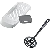 Westmark Spätzle-Set, 2tlg., 1 Spätzlereibe mit flexiblem Schaber, Spatzl + 1 Schöpflöffel, Gentle, ABS/PA, Weiß/Grau/Schwarz, 611322E6