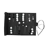 Aiwjeakh Backgammon-Sets zum Aufrollen, Tragbares -Brettspielset für Erwachsene und Kinder, Faltbar, Klassisches PU-Schachbrett, Aufrollbar, Langlebig, Einfach zu Bedienen