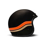 DMD Vintage Matt Black Sunset Open Face Helm Jethelm Motorradhelm, L