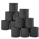 Schwarzes Toilettenpapier, 12pcs 4 Ply Weiche saugfähige Toilettenpapierrollen für Home Office Halloween Party Supplies