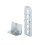 Gedotec Bettverbinder Bettbeschlag nachrüsten Einhängebeschlag höhen-verstellbar für Mittelbalken- und Lattenrostauflage | Stahl blau verzinkt | Höhe: 140 mm | 1 Stück - Bettwinkel Stahl für Betten