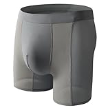 Boxershorts Herren Boxer Brief Unterwäsche Hohl Mesh Dessous Atmungsaktive Unterhose Schnelltrocknend Sportshorts Plattfuß Laufshort Sexy Slips Einfarbiges Tanga Swimming Shorts