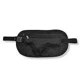 SGERUFZ 1 Stück verdeckter Geldgürtel, Anti-Diebstahl-Sicherheits-Gürteltasche, Sport-Gürteltasche, Verstellbarer Hüftgurt, wasserdichte Reisetasche(schwarz)