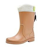 Damen Gummistiefel Lange Wasserdichte Gummistiefel Bequeme Lässig Rain Boots Breite Füße Outdoor Regenschuhe 2025 Neue