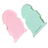 Healvian 2 Stück Silikon Badebürste Weich Langlebig Körperpeeling Duschschwamm Erwachsene Massage Bad Zubehör Rosa Grün Komfortabler Reinigungsschrubber