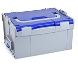 Bosch Sortimo L-BOXX 238 leer L BOXX Größe 3 | Werkzeugkoffer erweiterbar | Professioneller Werkzeugkasten leer Kunststoff | Ideale Werkzeug Aufbewahrung (Grau + Industrial Blau)