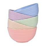 Faumsut Kunststoff-Schüssel-Set mit 5 unzerbrechlichen Nudelschalen, lebensmittelecht, leicht, wiederverwendbar, Geschirr, Obst, Snack, Behälter, gesunde Campingschüssel für Kinder und Erwachsene