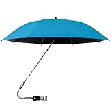 Regenschirm für Kinderwagen, UV-Schutz, 360 Grad wasserdicht, extra großer Sonnenschirm mit Klemme für Sonnenschutz, Blau, Rosa, Dunkelblau, Grau)