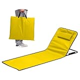 MEISHANG Strandliege Klappbar Leicht,Strandmatte mit Rückenlehne Verstellbar,Tragbare Liege Strand,Sonnenmatte Klappbar mit Tragetasche und Praktisches Staufach,für Strand,Pool,Garten & Terrasse