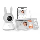 wansview Babyphone mit Kamera und APP - 5 Zoll Baby Monitor ohne WLAN mit 2,4/5 GHz Baby Camera, Nachtsicht, Bewegungsverfolgung, 2-Wege-Audio, Temperaturerkennung, Weinen/Bewegungs/Geräuscherkennung