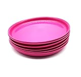 Kimmel 6 Stück Teller 18 cm Speiseteller Partygeschirr Kindergeschirr Campinggeschirr Plastikgeschirr Kunstsoffgeschirr, Mehrweggeschirr, Farbe fuchsia